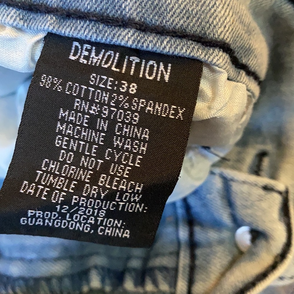 Demolition Distressed Denim Jeans Shorts 38 - Picture 7 of 7